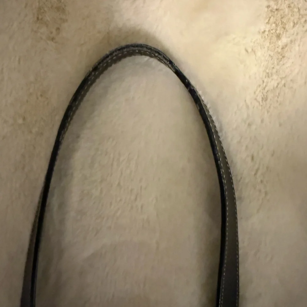 Dooney and Bourke Black and Gray Monogram Tote Bag with Buckle Closure - Picture 8 of 9